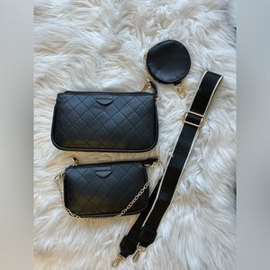 3 Piece Black Crossbody Bag